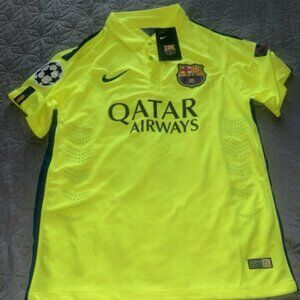 FC Barcelona Neymar Jr #11 Away Jersey – Neon Yellow – Nike – Men’s Size S